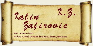 Kalin Zafirović vizit kartica